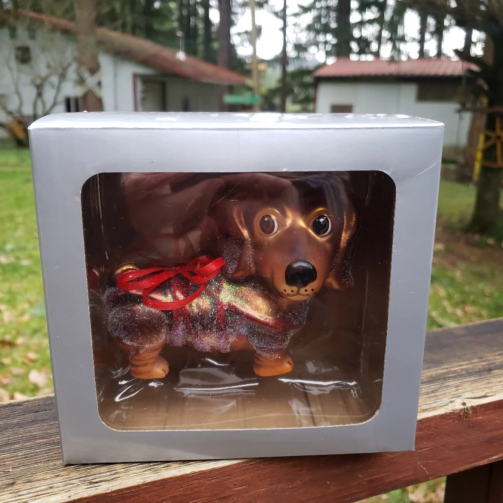 Z Gallerie glass dachshund